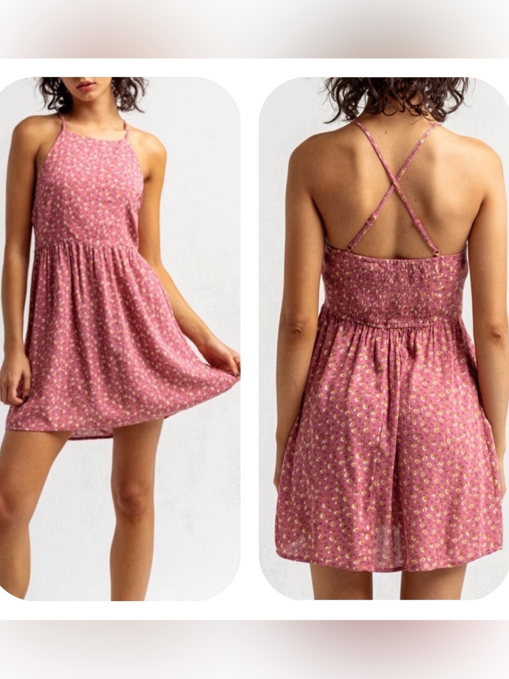 NWT Sky & Sparrow Tilly’s S Rose Ditsy Floral mini dress